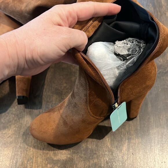 Vepose 994 Fashion Suede High Chunky Heel Over The Knee High Boots With Zipper - Picture 13 of 14